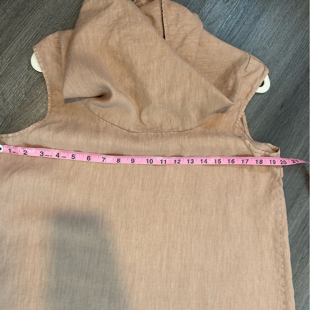 Gaia Conceptions Wander Super Cowl Neck Lagenlook Tunic in Sandalwood 100%Linen - Picture 3 of 7